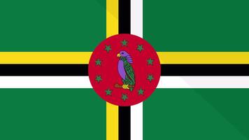 Animation of the appearance and disappearance of a flat flag 2D Dominica video