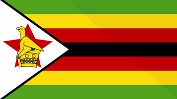 Animation of the appearance and disappearance of a flat flag 2D Zimbabwe video