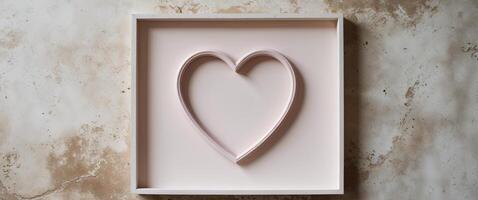Pink hearts frame rustic textured background photo