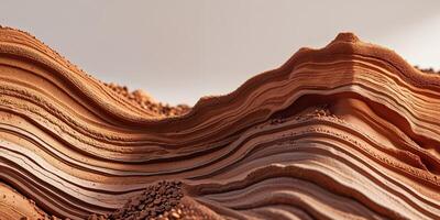 Layered soil and gravel texture showcasing natural earth formations and colors. photo