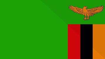 Animation of the appearance and disappearance of a flat flag 2D Zambia video