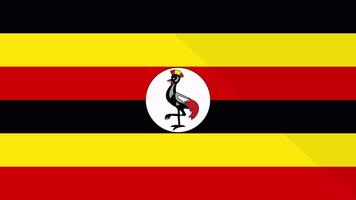 Animation of the appearance and disappearance of a flat flag 2D Uganda video
