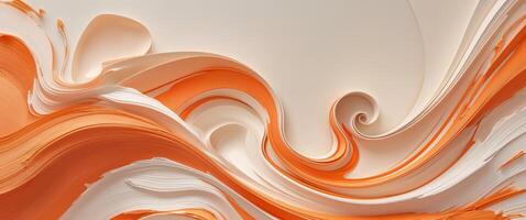 The image is a colorful abstract piece with a lot of orange and white swirls photo
