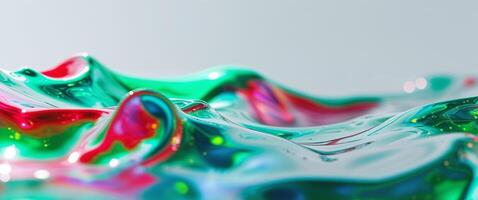 A close up of a colorful liquid with a wave photo