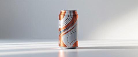 Mockup of a creative beverage can design. photo