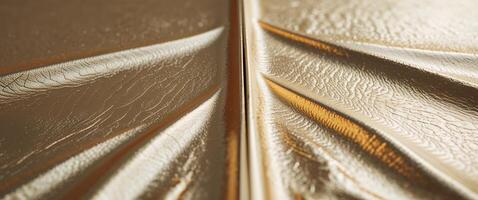 A close up of a gold fabric with a pattern photo