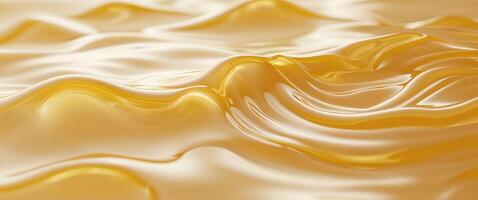 A close up of a liquid with yellow and white swirls photo