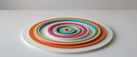 Abstract concentric circles of varying colors photo