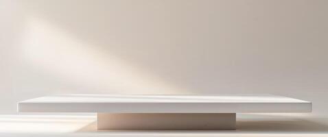 Clean white stone slab with a matte finish and gentle light reflections photo