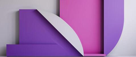 Abstract geometric background featuring purple and pink shapes photo