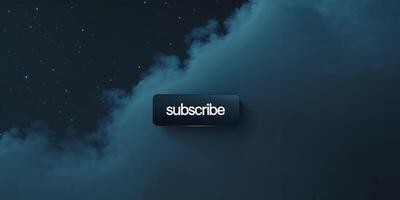 A dark sky backdrop features a subscribe button with white lettering. photo