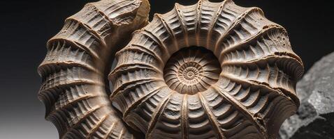 Ammonite Fossil Spiral Shell Ancient Ocean Life photo