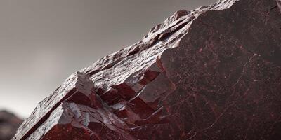 Dark red granite rock texture displays rough surface background photo