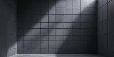Dark gray textured cubic wall background photo