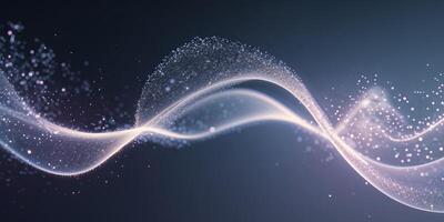 Glowing particles flowing upward creating a futuristic abstract background design. photo