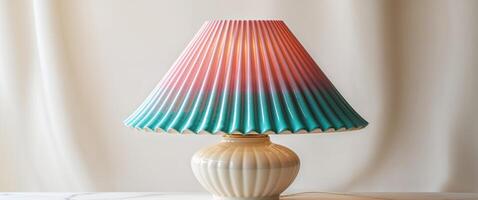 A table lamp with a colorful shade photo