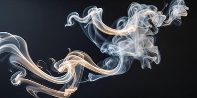 Abstract texture of illuminated smoke on a dark background photo