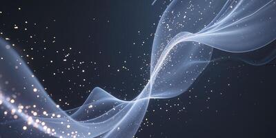 Glowing particles flowing upward creating a futuristic abstract background design photo