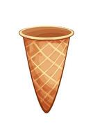 Candy waffle cone for ice creame scoops constructor for create your own design, sweet eat, Tasty summer dessert hand drawn illustration vector