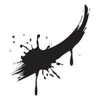 Black Brush Strokes in Various Sizes and Directions on White Background vector