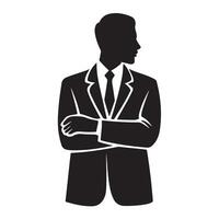 Social Worker Silhouette with Thick Outline in Side View Isolated vector