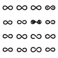 Infinity icon set. Infinity, eternity, infinite, endless, loop symbols. Unlimited infinity collection icons flat style - stock on a white background 10 eps vector
