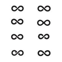 Infinity icon set. Infinity, eternity, infinite, endless, loop symbols. Unlimited infinity collection icons flat style - stock on a white background vector