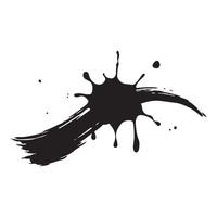 Three Distinct Black Brush Strokes in Abstract Art on White Background vector