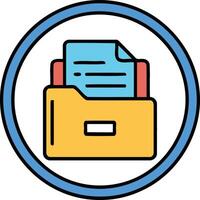 file folder icon with documents illustration vector