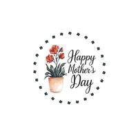 Mother's Day Minimal Greeting with Flowing Font vector
