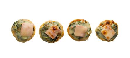 Pie with spinach, cheese and egg isolated on a white background. photo