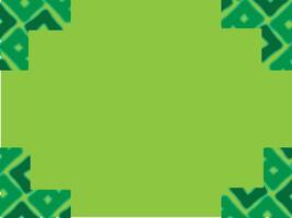 Abstract green background with geometric corner patterns and a central empty space, ideal for text or design overlays. vector