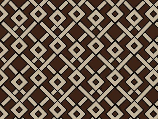 Seamless brown geometric pattern with diamond shapes and criss-cross lines. A bold, tribal-inspired design perfect for textiles, backgrounds, and cultural themes