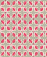 A seamless retro geometric pattern with red and beige elements on a muted green background. Perfect for wallpapers, textiles, and digital designs vector