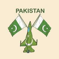 Defence day pakistan flag, f thunder fighter jets, social media template vector