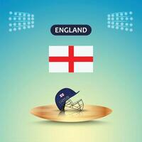 England cricket team helmet with flag and stadium light template, abstract background vector