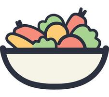Fresh Colorful Fruit and Vegetable Bowl Nutrition vector