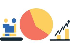 Business Data Growth Analysis and Metrics Visualization vector