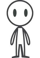 Simple Stick Figure Design in Minimalist Style vector