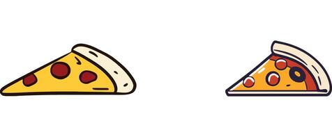 Pizza Slice Collection Cheese Topping Crust vector