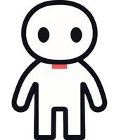 Simple Playful Figure Icon Character Design vector
