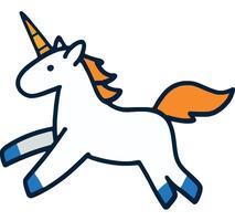 Magical Unicorn Running in Colorful Fantasy World vector