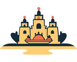 Castle Design with Modern Elements and Nature vector