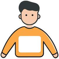 Casual Character with Shirt and Friendly Expression vector
