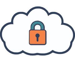 Cloud Security Protection Data Privacy Monitoring vector