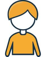 Simple Cartoon Person with Orange Shirt vector