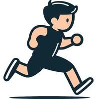 Running Boy in Motion Dynamic Fitness Activity vector