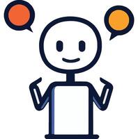 Smiling Person Engaging in Joyful Communication vector