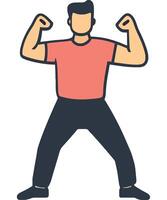 Man Showing Strength in Dynamic Pose vector