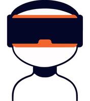 Virtual Reality Headset User Experience in Technology vector